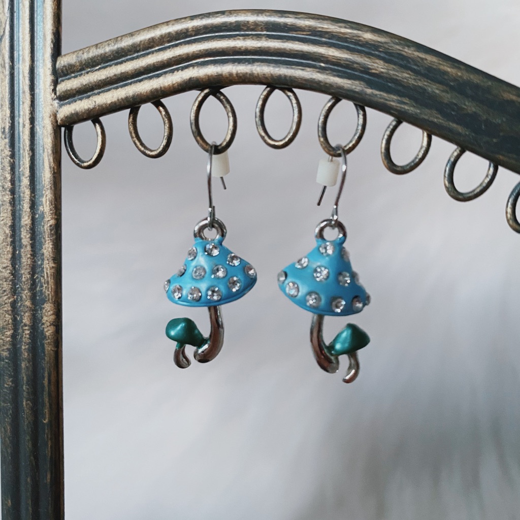 Blue Mushroom Earring